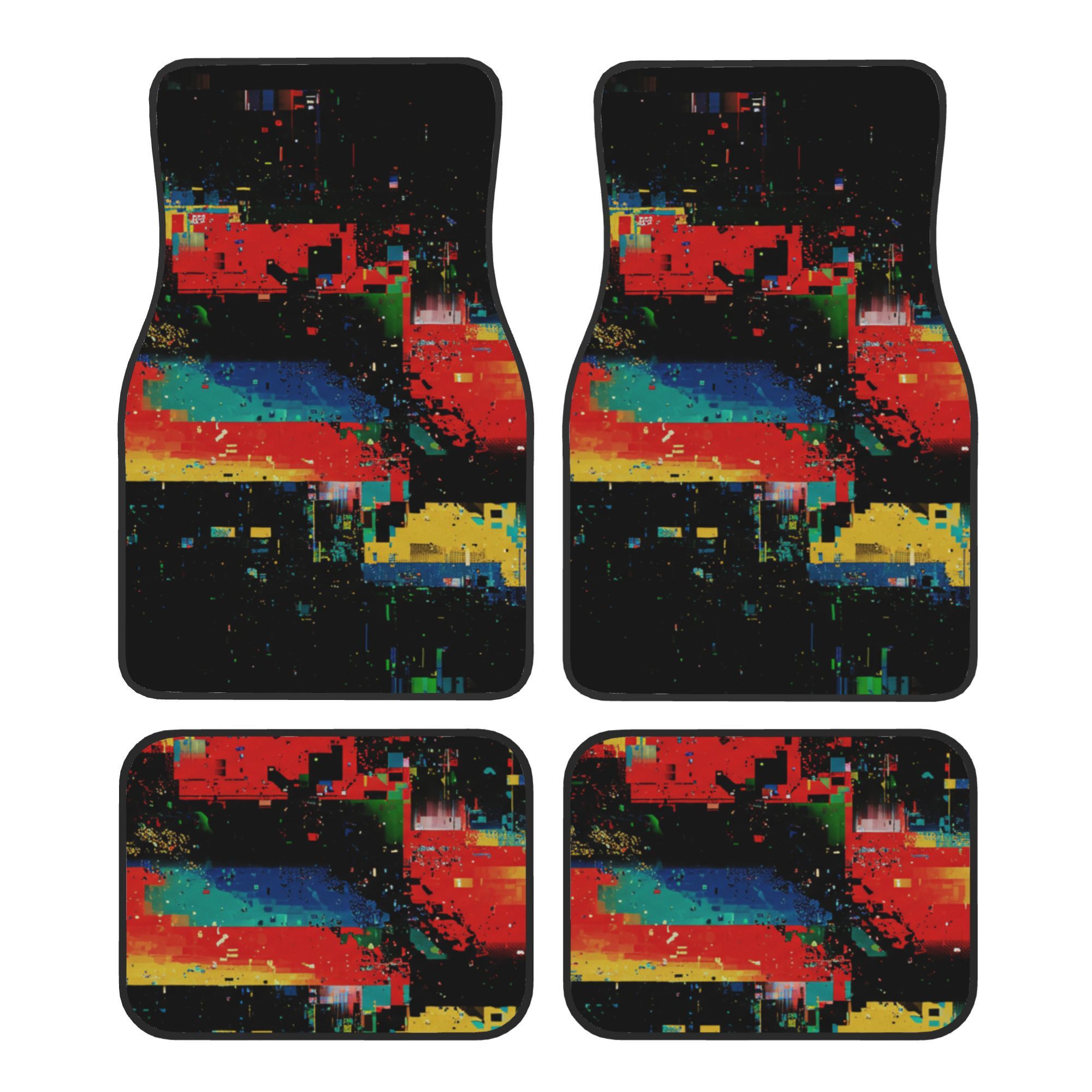 Interior Design Elements - 4pcs Fashionable Car Mats, Printing Elements,