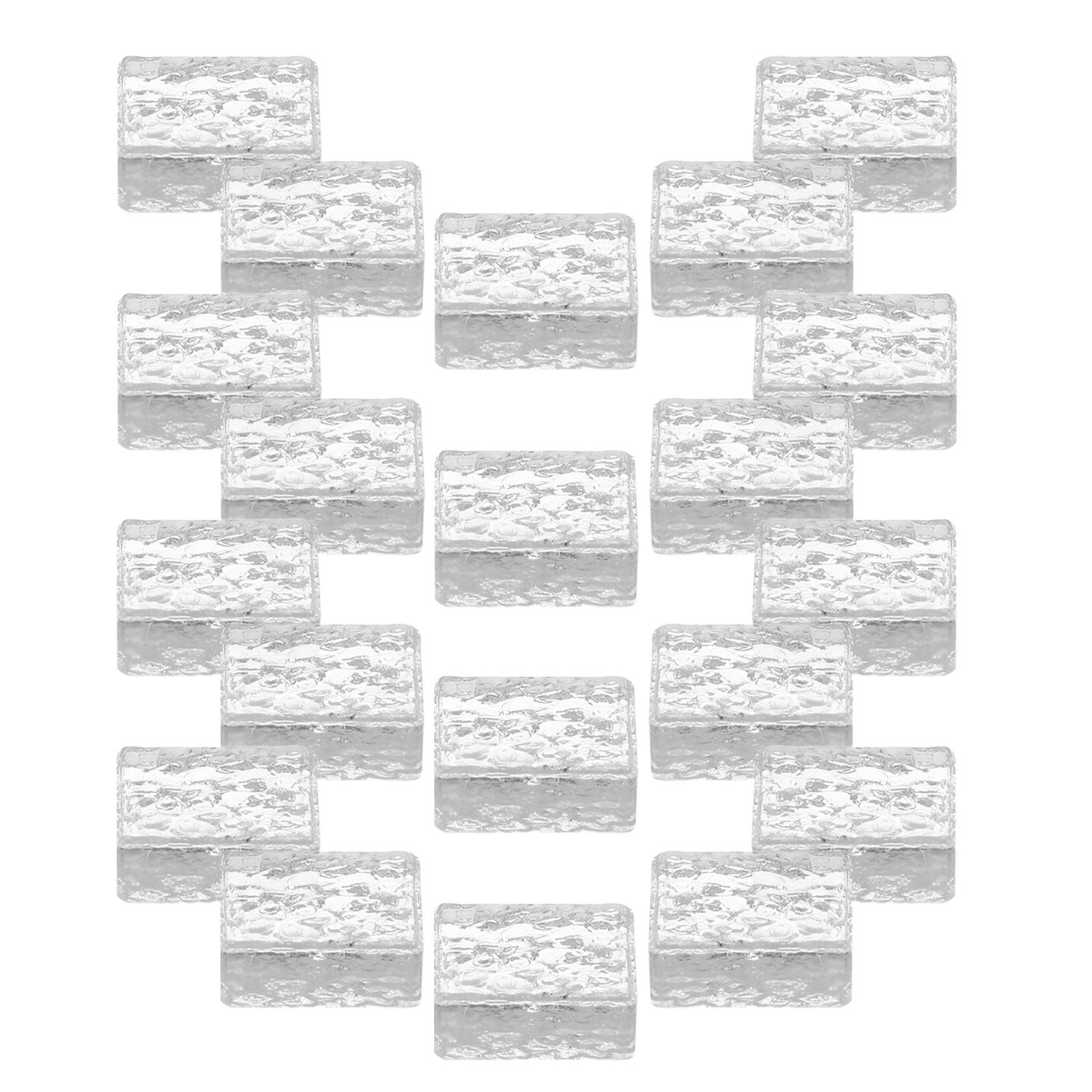Interior Design Elements - 20Pcs Crystal Glass Mini Bricks Square