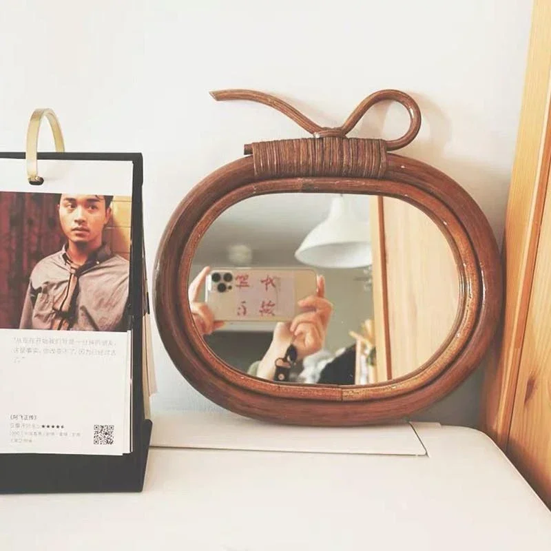 Natural Rattan Round Vanity Mi - Rattan Mirror Round 评论和价格