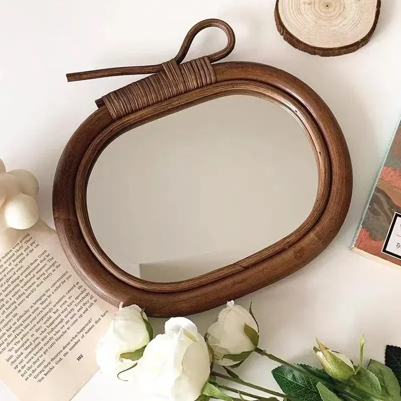 Natural Rattan Round Vanity Mi - Rattan Mirror Round 评论和价格