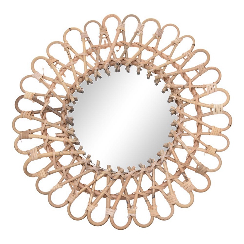 40Cm Nordic Wicker Wall-Mounte - Rattan Mirror Round 评论和价格