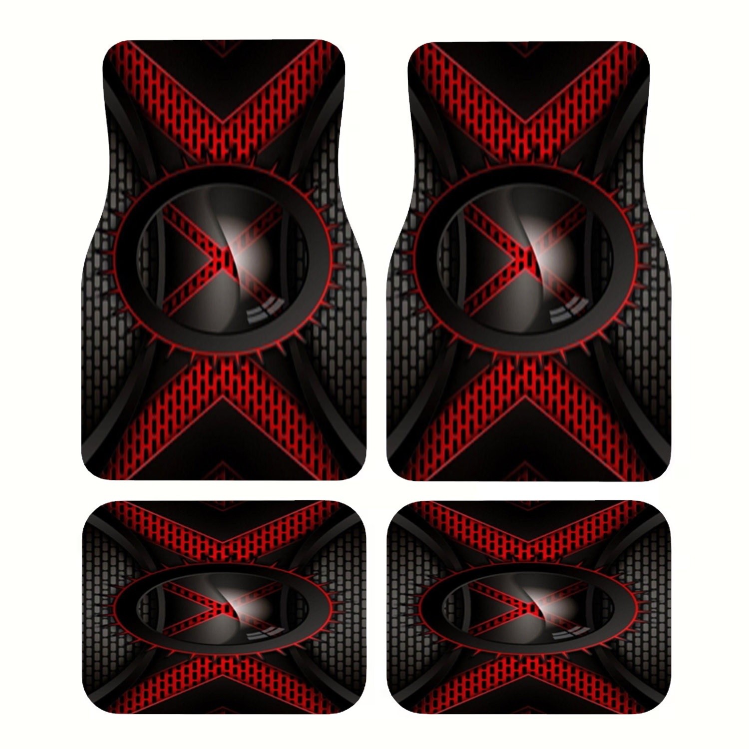 4pcs Car Floor Mats, Black & R - Interior Design Tech 评论和价格