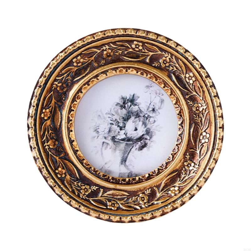 Antique Bronze Gold Round Phot - Rattan Mirror Round 评论和价格