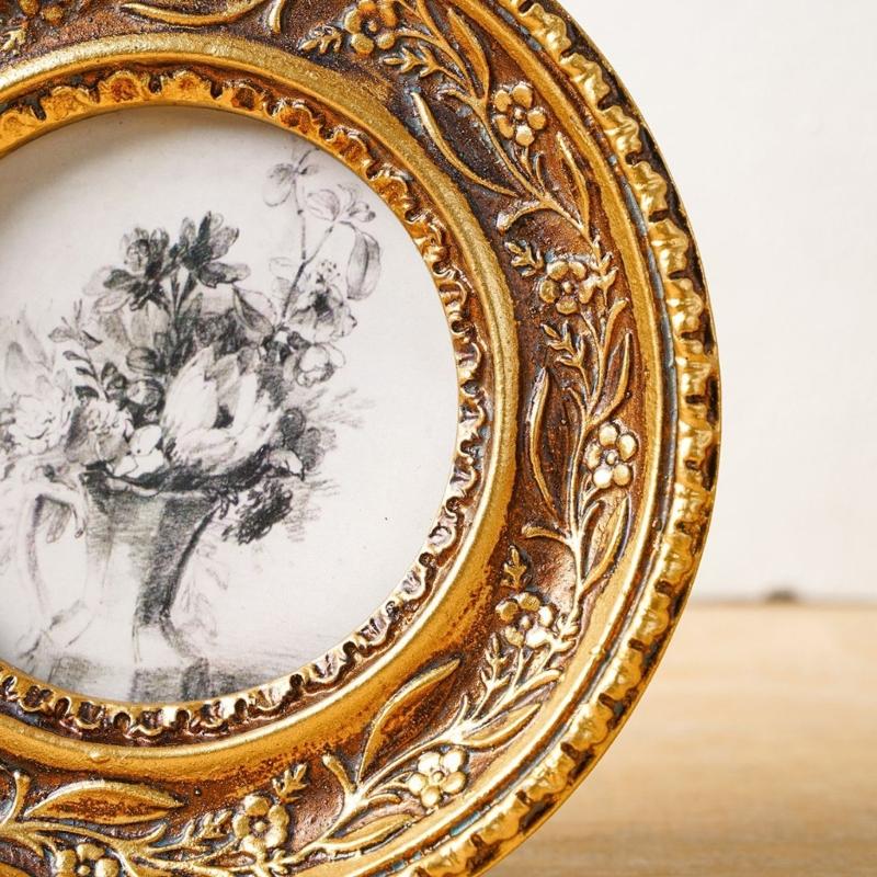 Antique Bronze Gold Round Phot - Rattan Mirror Round 评论和价格