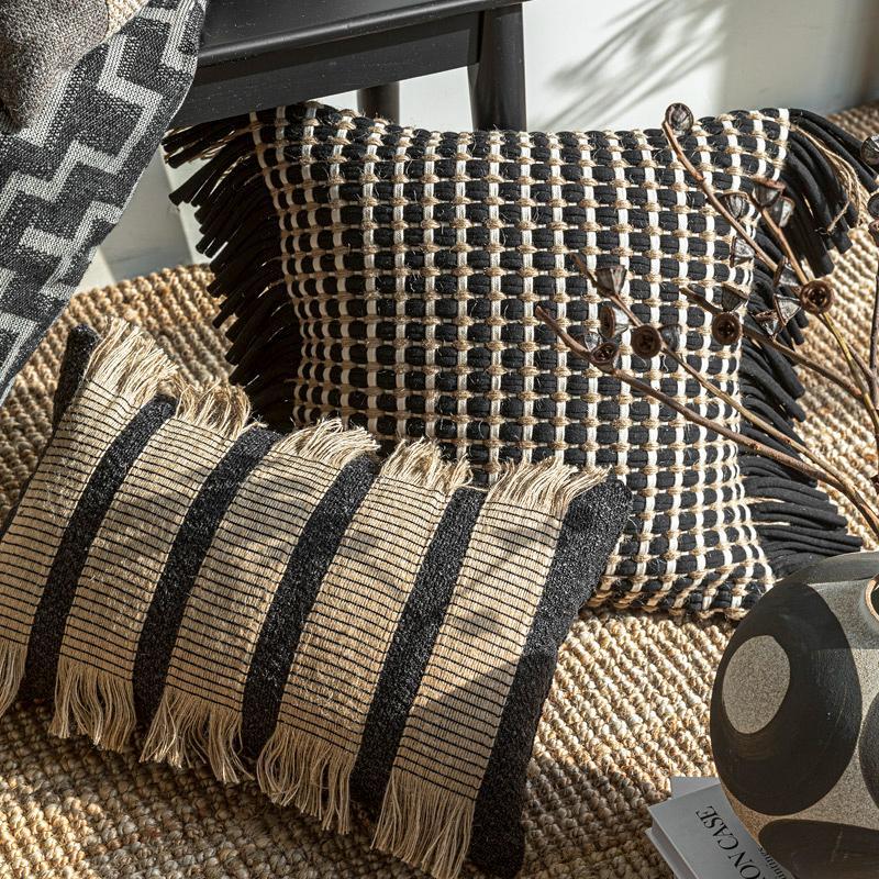 Premium Thick Woven Cushion Co - Textured Throw Natural 评论和价格