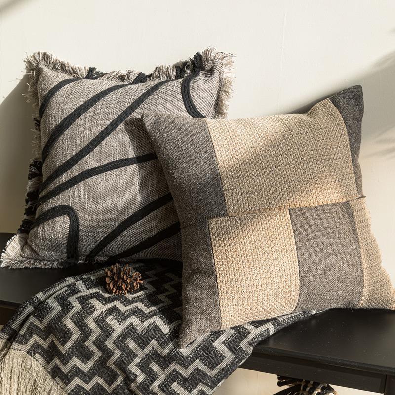 Premium Thick Woven Cushion Co - Textured Throw Natural 评论和价格
