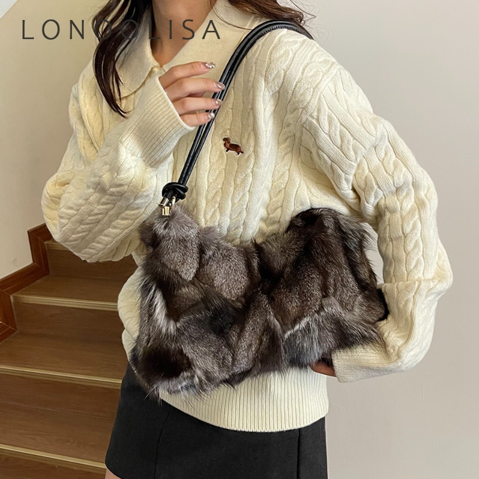 Luxury Winter Warm Fox Fur Sho - Interior Design Warm 评论和价格
