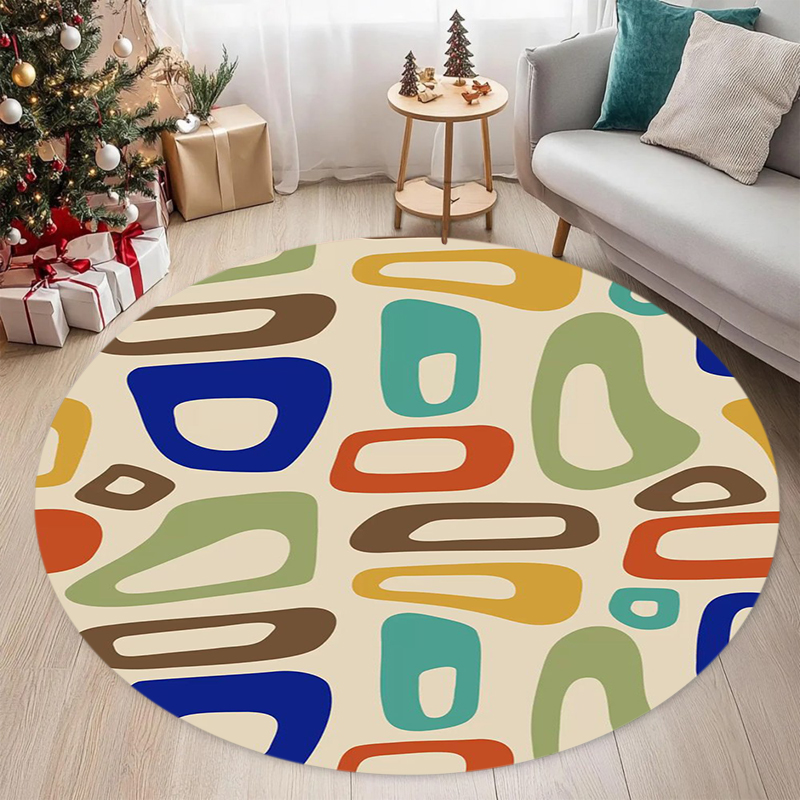 Mid Century Modern Geometric R - Printed Rug Abstract 评论和价格