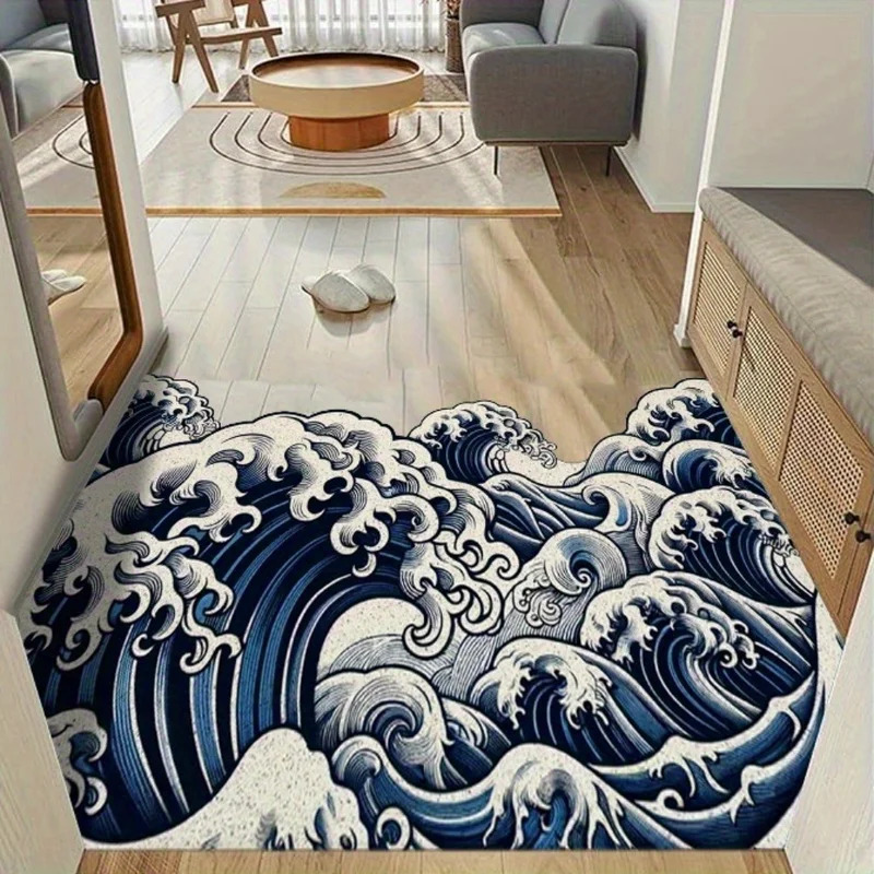 VIKAMA Abstract Wave Design Ru - Printed Rug Abstract 评论和价格