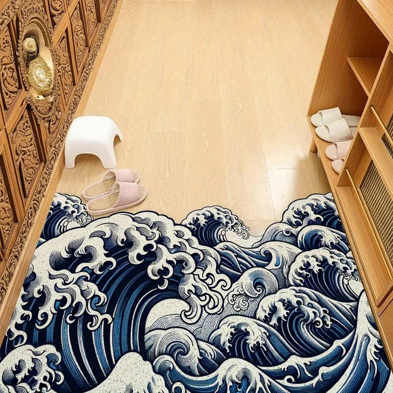 VIKAMA Abstract Wave Design Ru - Printed Rug Abstract 评论和价格