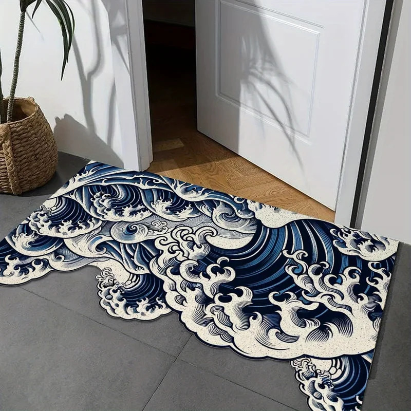 VIKAMA Abstract Wave Design Ru - Printed Rug Abstract 评论和价格