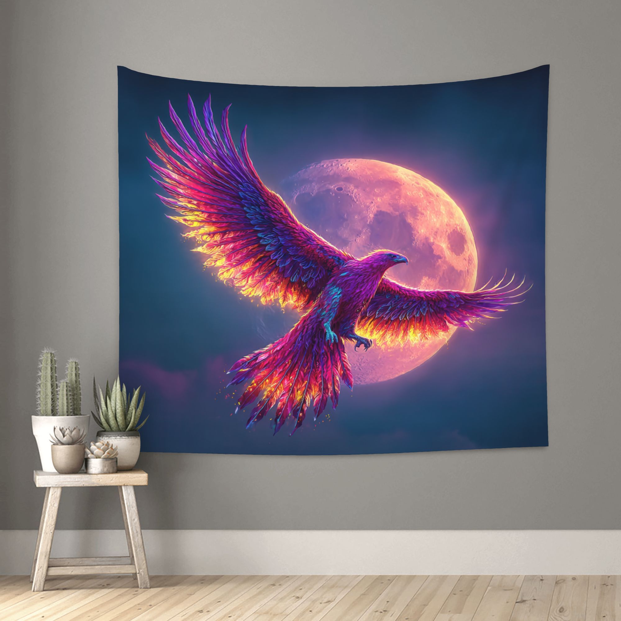 Phoenix Moon Sky Wall Tapestry - Interior Design Hd 评论和价格