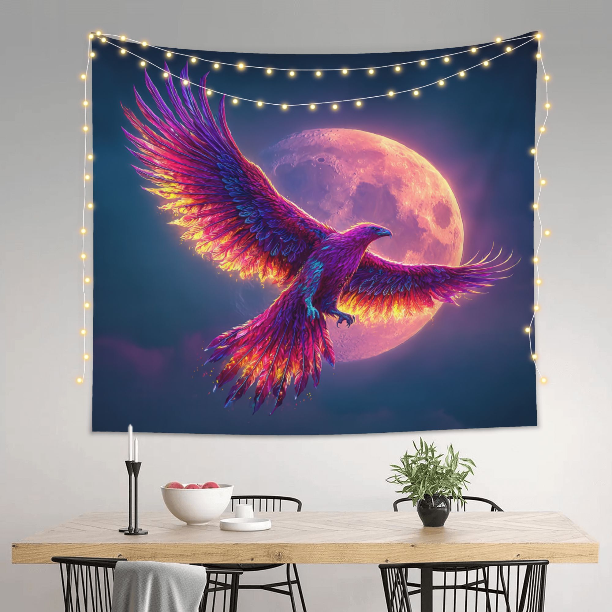 Phoenix Moon Sky Wall Tapestry - Interior Design Hd 评论和价格