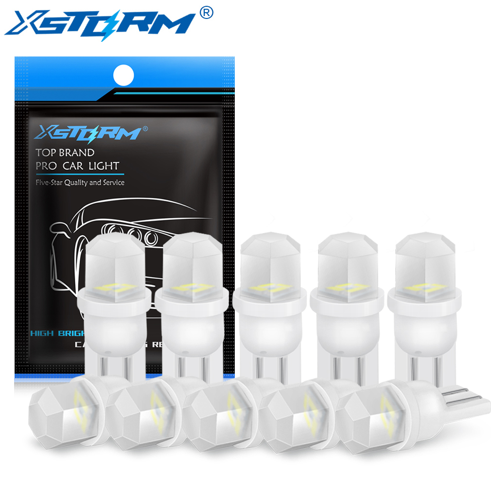 10Pcs Ceramic T10 W5W LED Bulb - Interior Design Elements 评论和价格