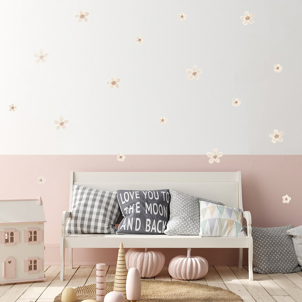 Boho Solid Colored Flowers Nur - Interior Design Quotes 评论和价格
