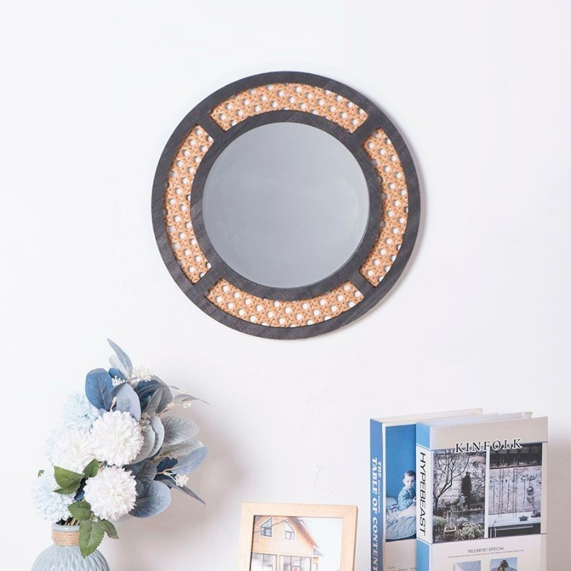 Creative Decorative Mirror Han - Rattan Mirror Round 评论和价格