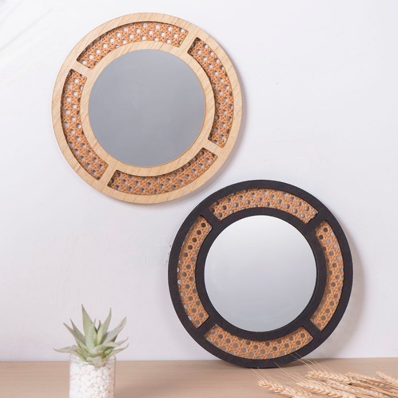 Creative Decorative Mirror Han - Rattan Mirror Round 评论和价格