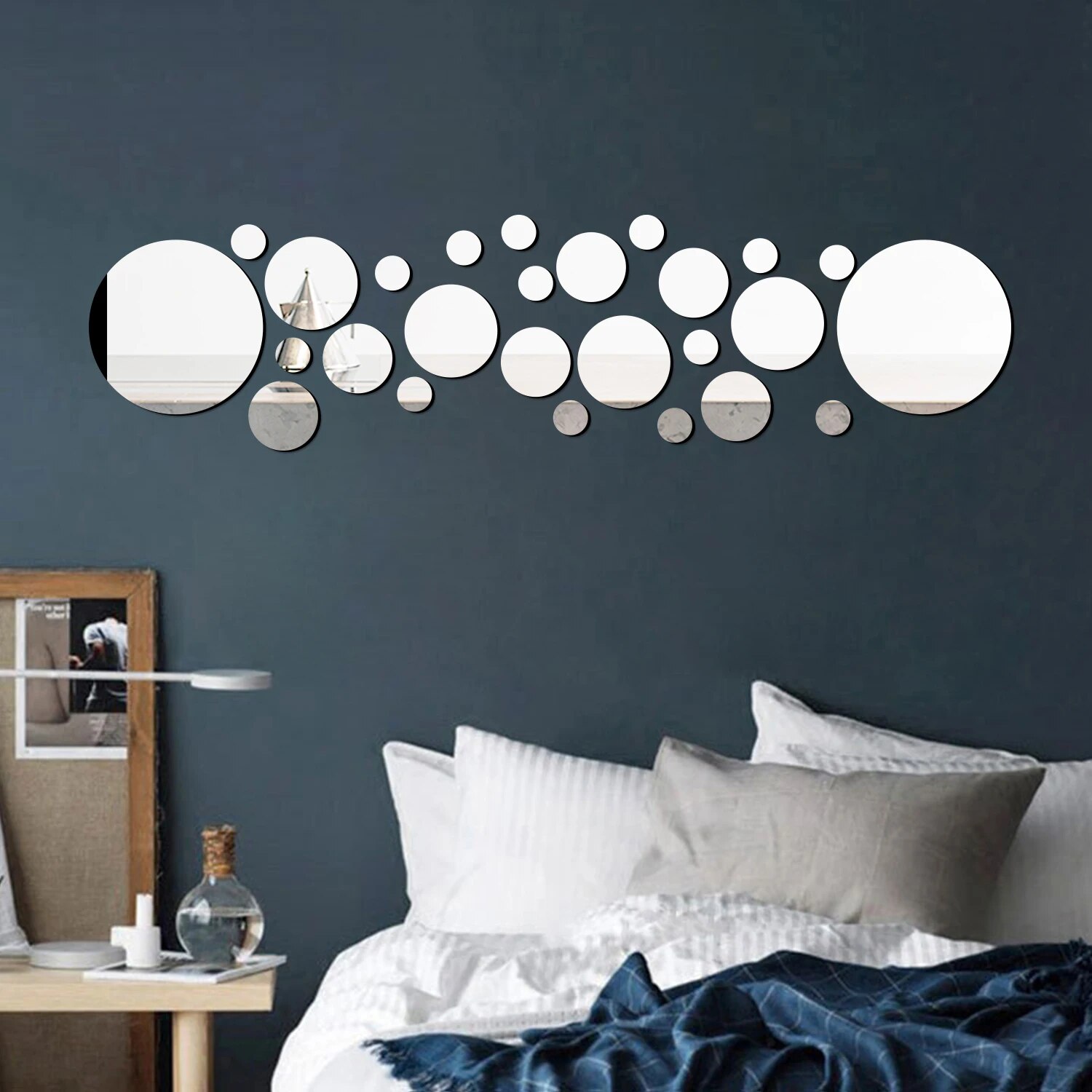 26PCS Geometric Circular Cryst - Rattan Mirror Round 评论和价格