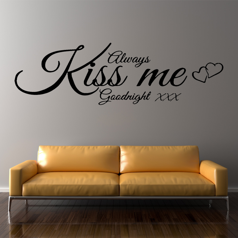 Wall Decal Quote Always Kiss M - Interior Design Quotes 评论和价格