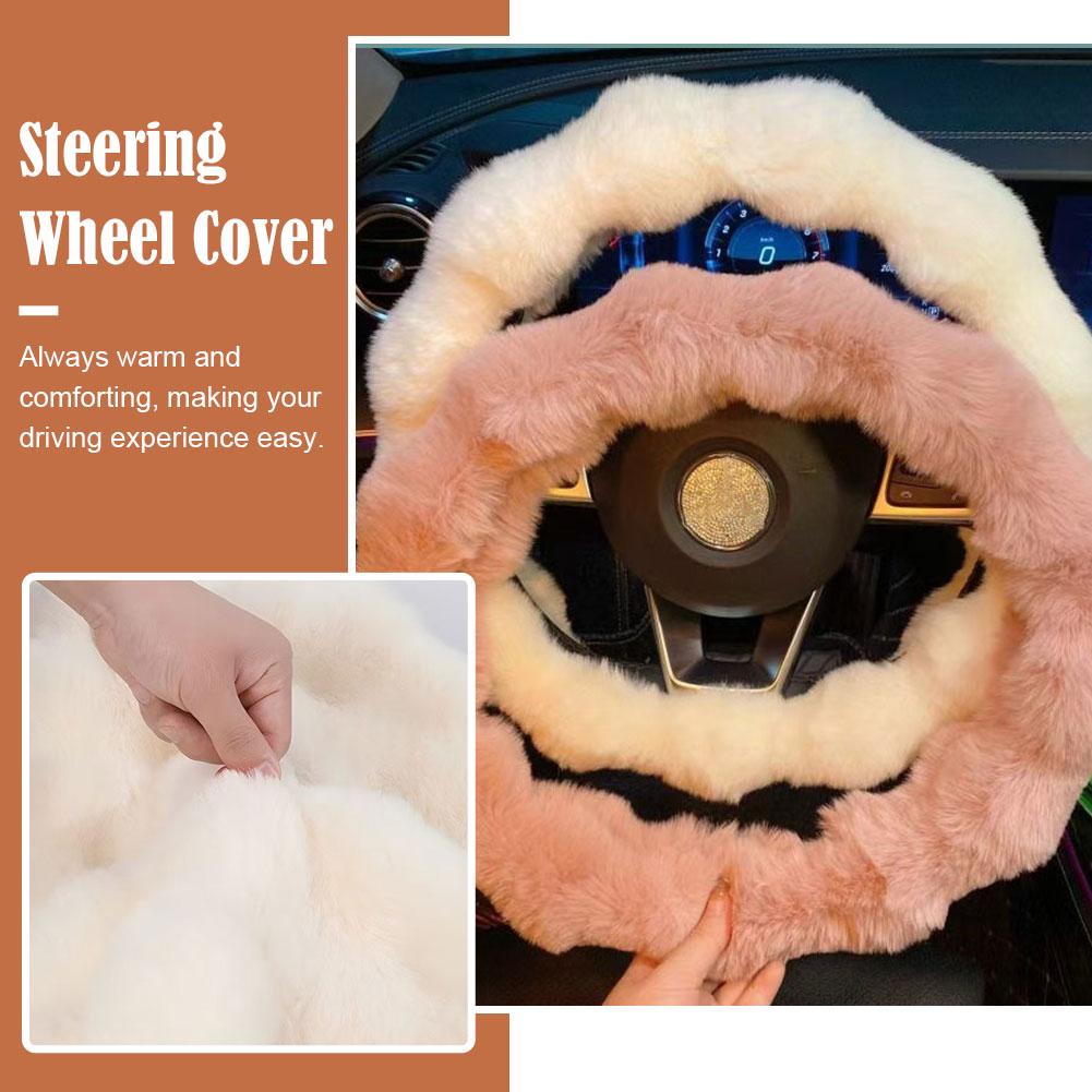 Fluffy Car Steering Wheel Cove - Interior Design Warm 评论和价格
