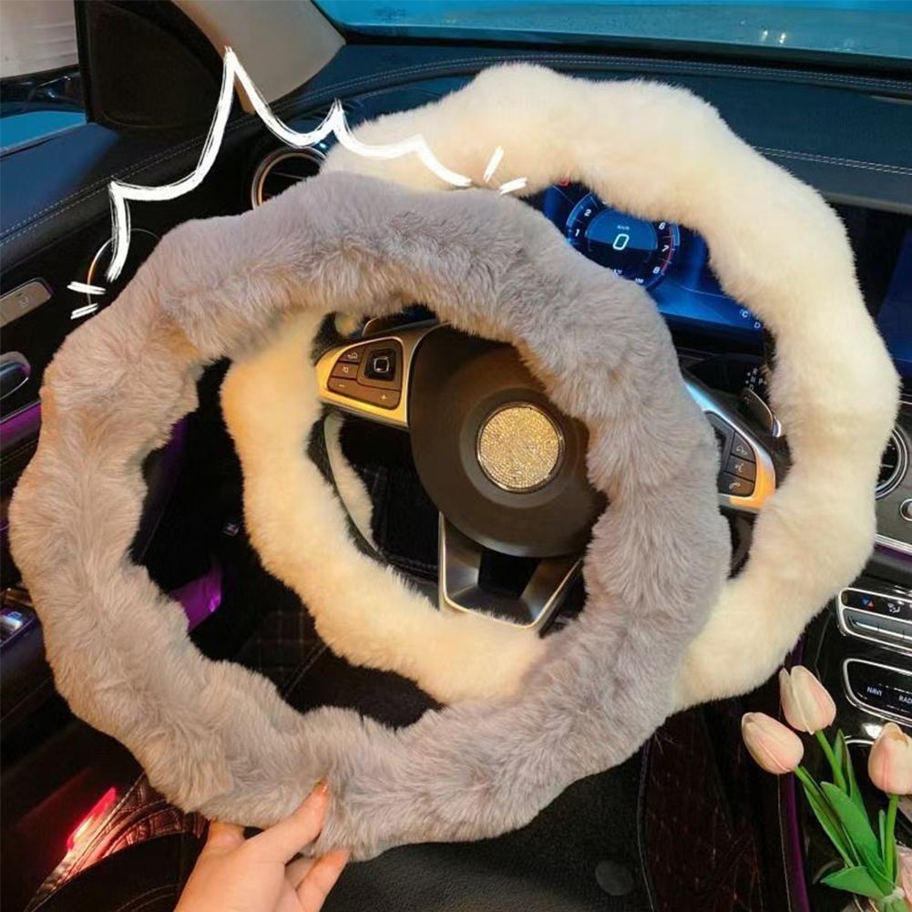 Fluffy Car Steering Wheel Cove - Interior Design Warm 评论和价格