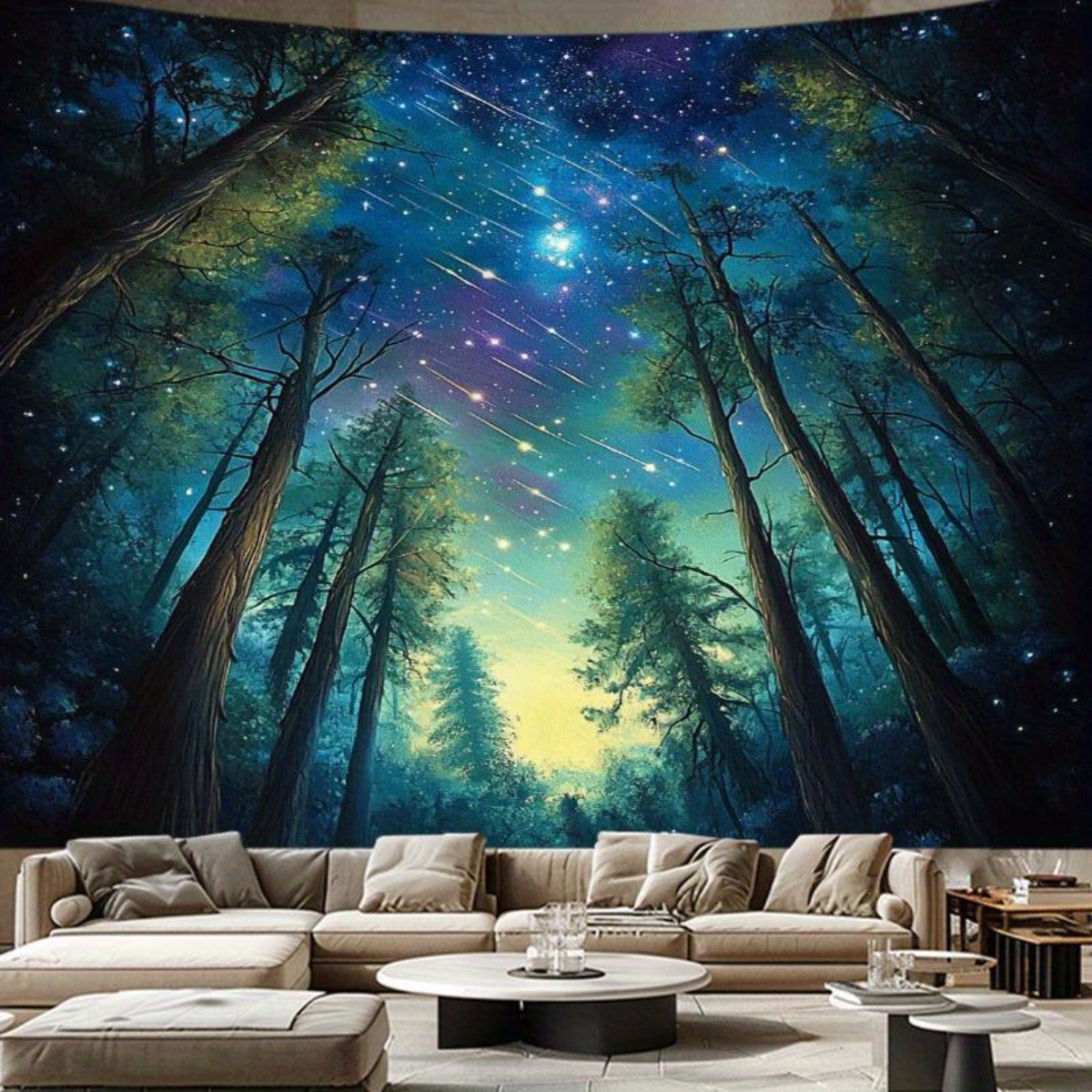 Starry Night Forest Sky Wall T - Interior Design Hd 评论和价格