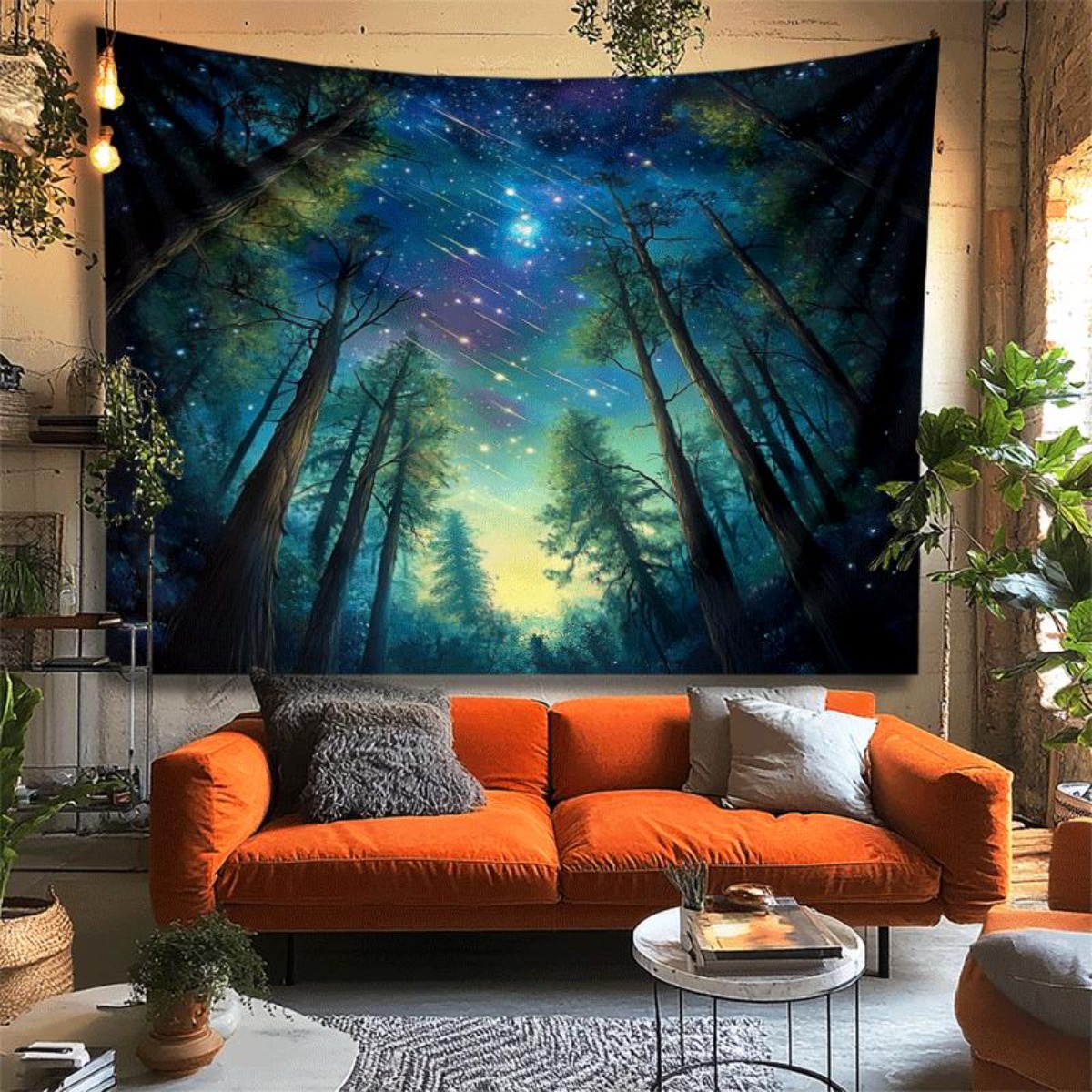 Starry Night Forest Sky Wall T - Interior Design Hd 评论和价格