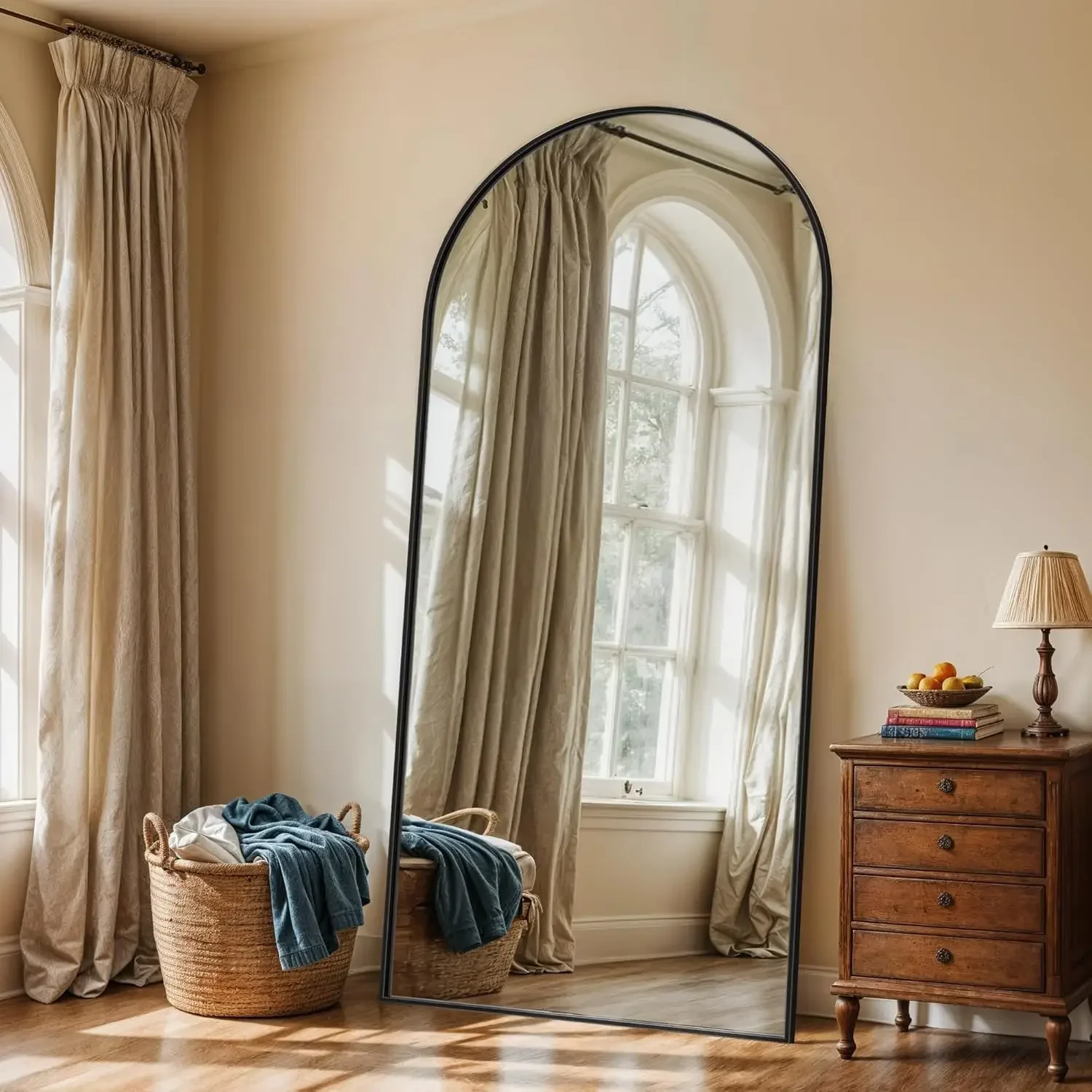 Arched Full Body Mirror 71 Inc - Arch Mirror Leaning 评论和价格