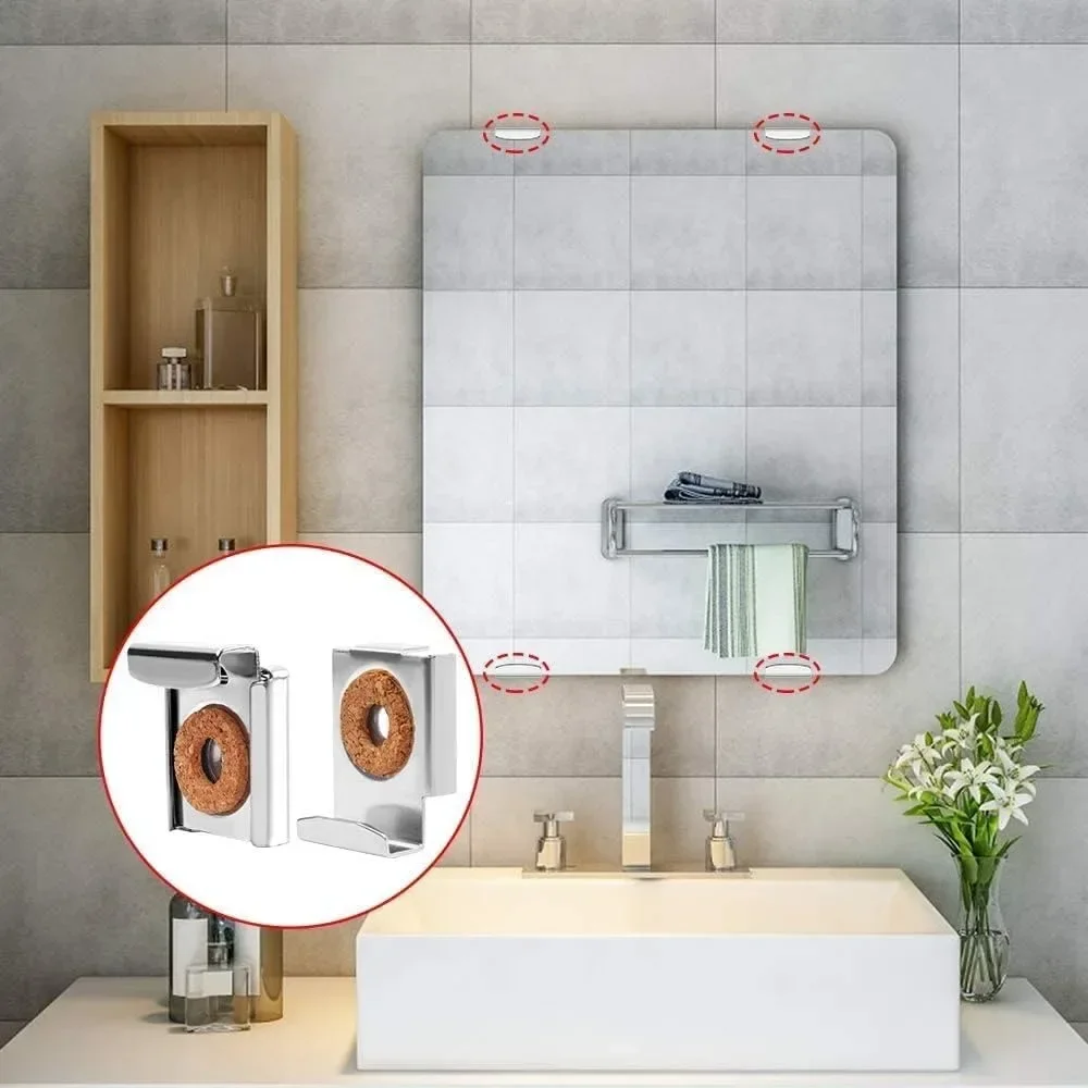 For 4pcs Chrome Mirror Wall Ha - Rattan Mirror Round 评论和价格