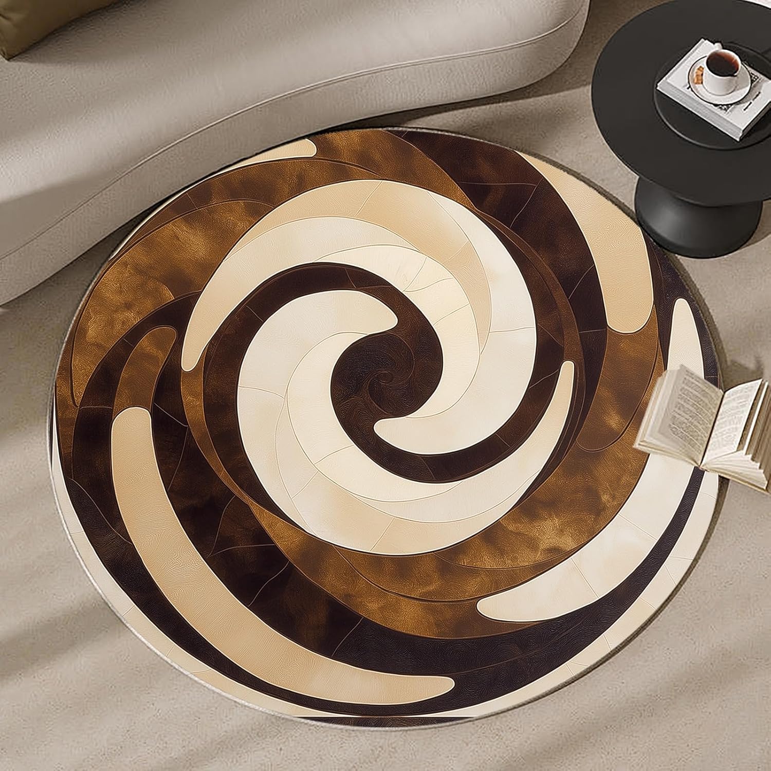 3D Spiral Vortex Round Rug Hyp - Printed Rug Abstract 评论和价格