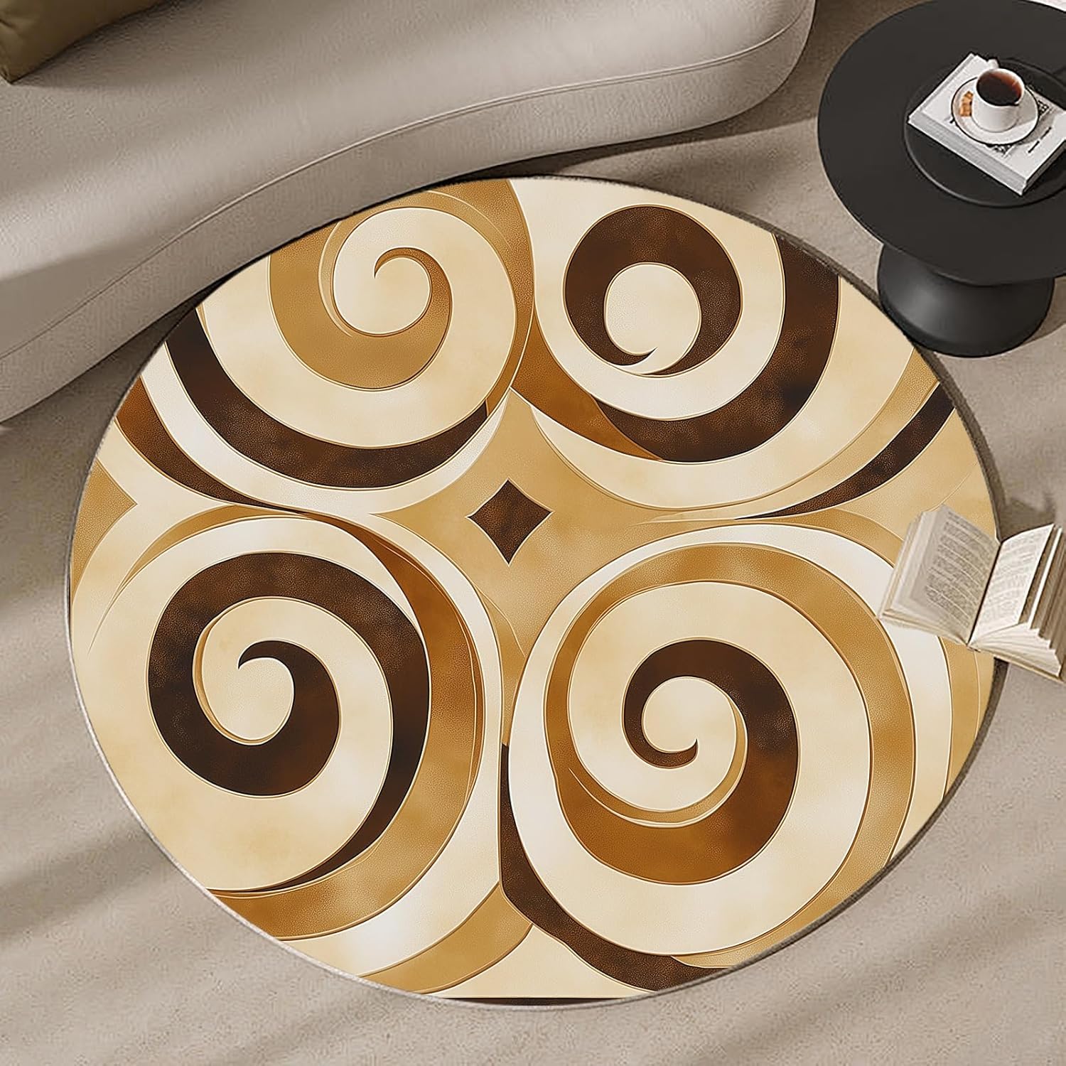 3D Spiral Vortex Round Rug Hyp - Printed Rug Abstract 评论和价格