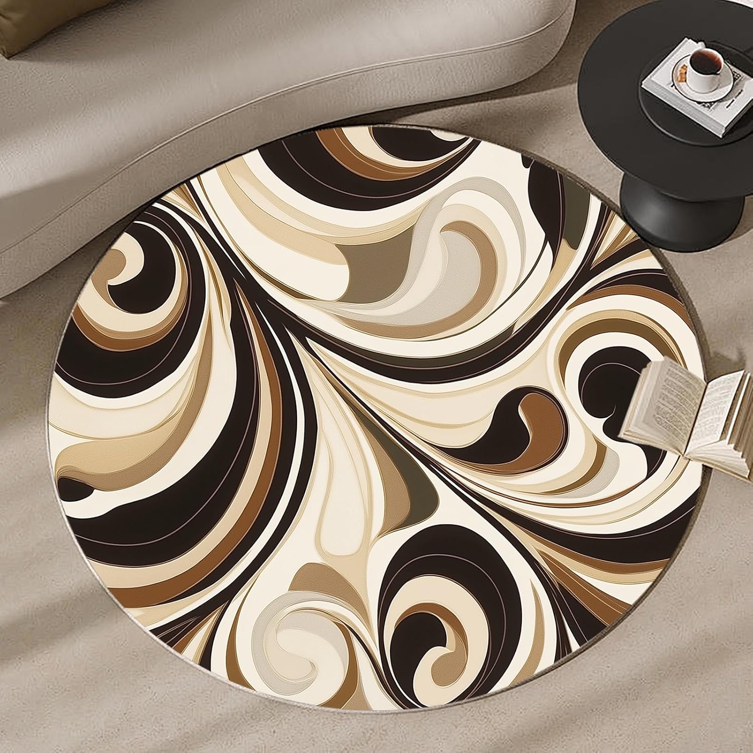 3D Spiral Vortex Round Rug Hyp - Printed Rug Abstract 评论和价格