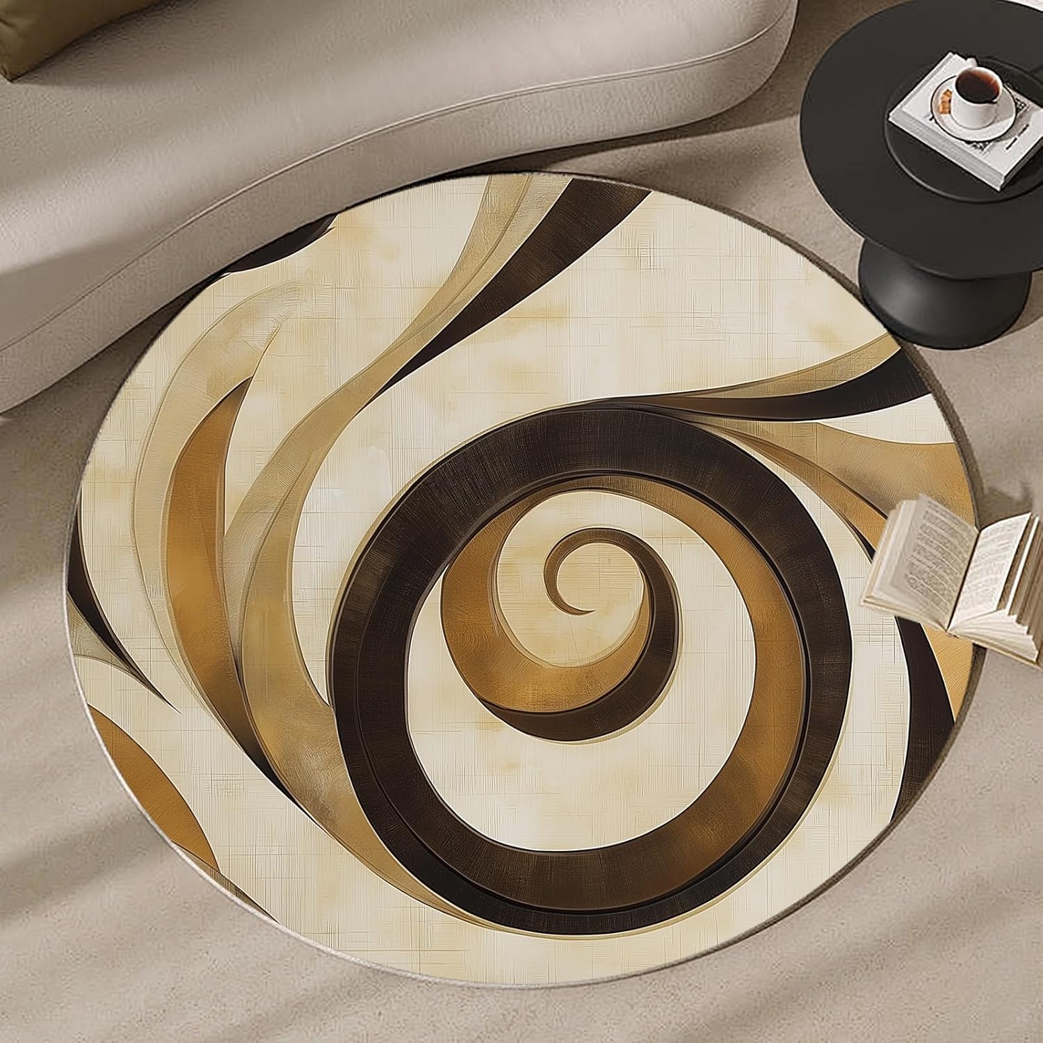 3D Spiral Vortex Round Rug Hyp - Printed Rug Abstract 评论和价格