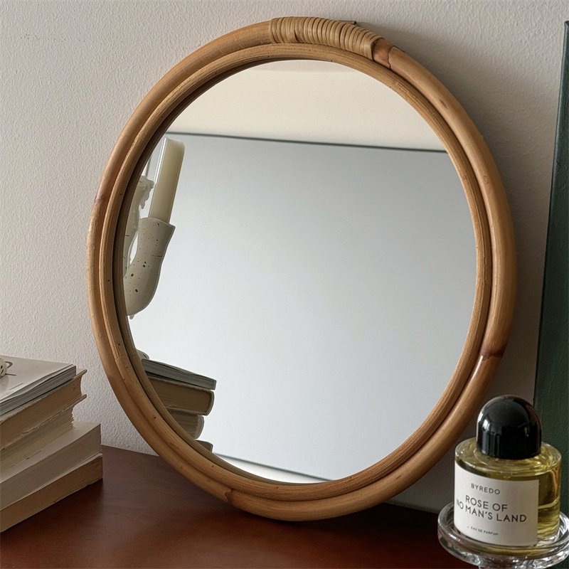 Medieval Rattan Mirror Makeup  - Rattan Mirror Round 评论和价格