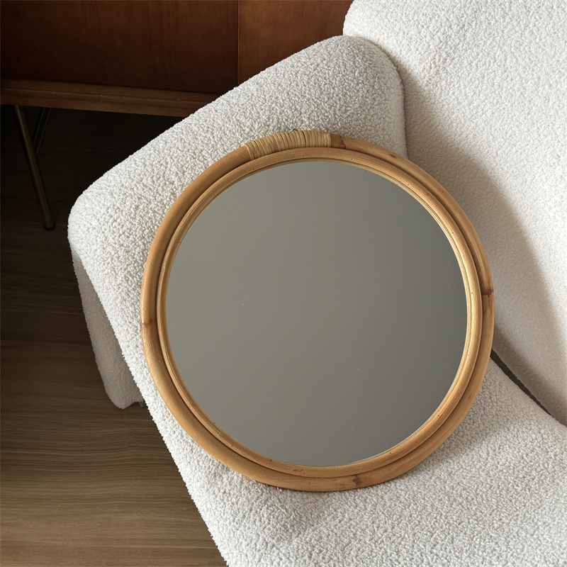 Medieval Rattan Mirror Makeup  - Rattan Mirror Round 评论和价格