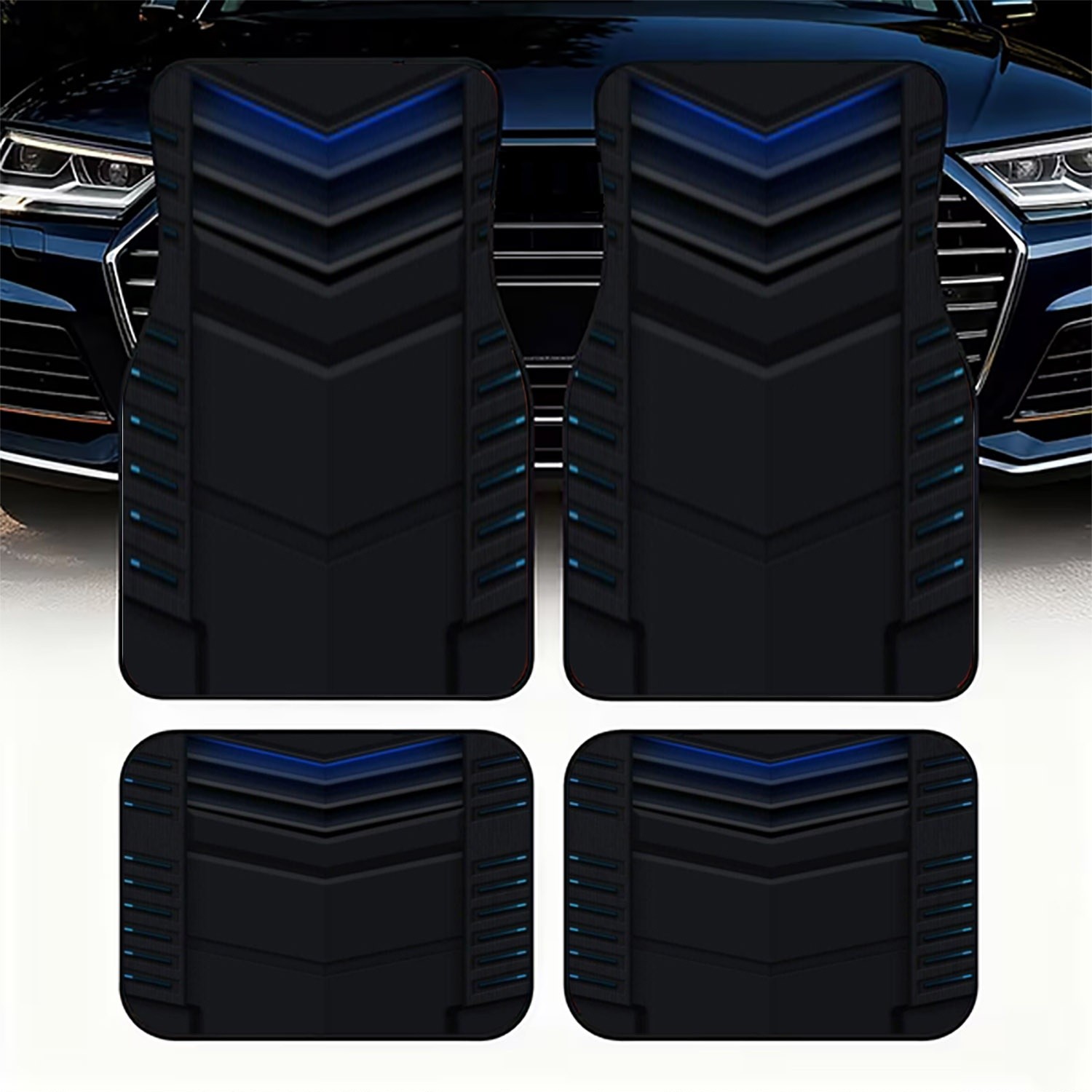4pcs Car Floor Mats, Dark Futu - Interior Design Tech 评论和价格