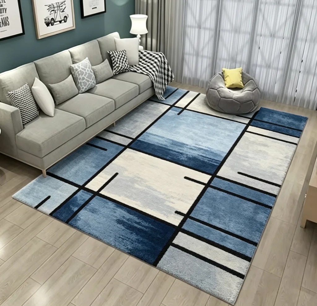 Modern Abstract Geometric Carp - Printed Rug Abstract 评论和价格