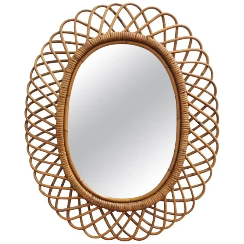 Modern round rattan wall mirro - Rattan Mirror Round 评论和价格