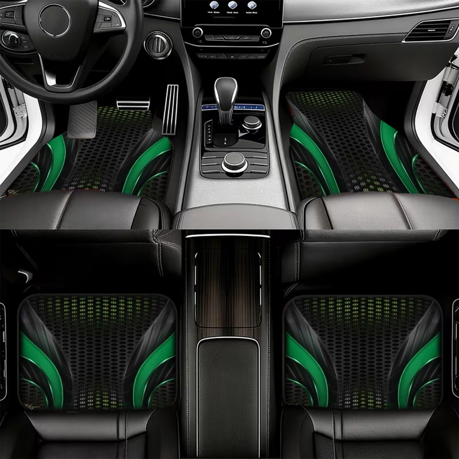 4pcs Futuristic Green Black Ca - Interior Design Tech 评论和价格