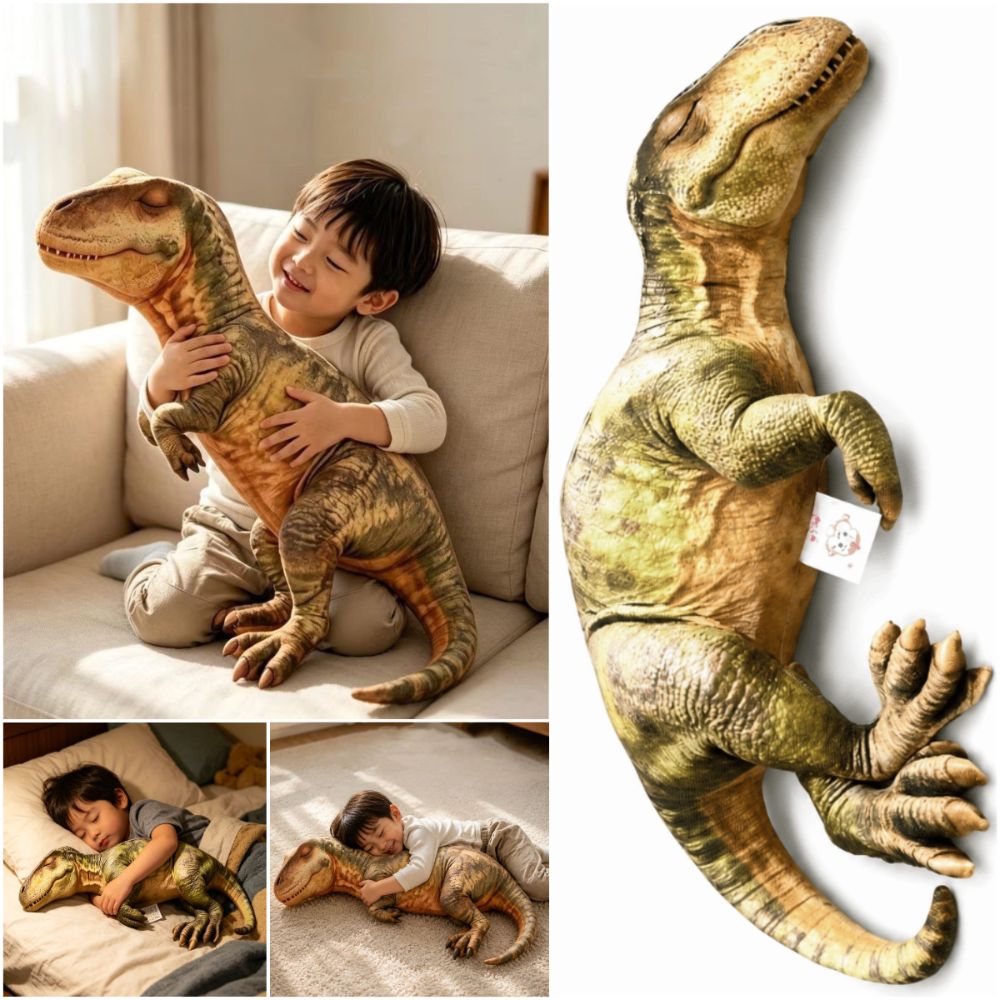 3D Design Dinosaur Pillow Life - Textured Throw Natural 评论和价格
