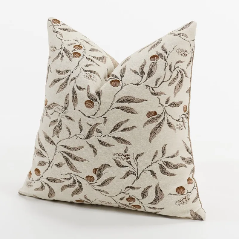 Cream Beige Chenille Botanical - Textured Throw Natural 评论和价格