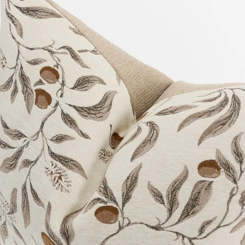 Cream Beige Chenille Botanical - Textured Throw Natural 评论和价格