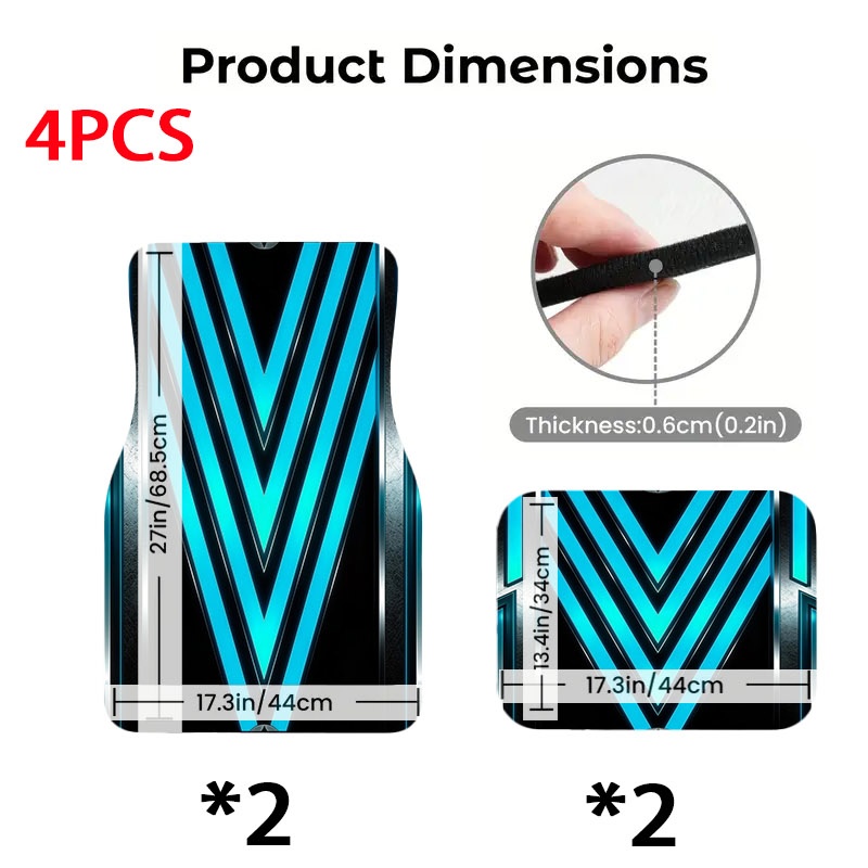 5pcs Car Floor Mats, Futuristi - Interior Design Tech 评论和价格
