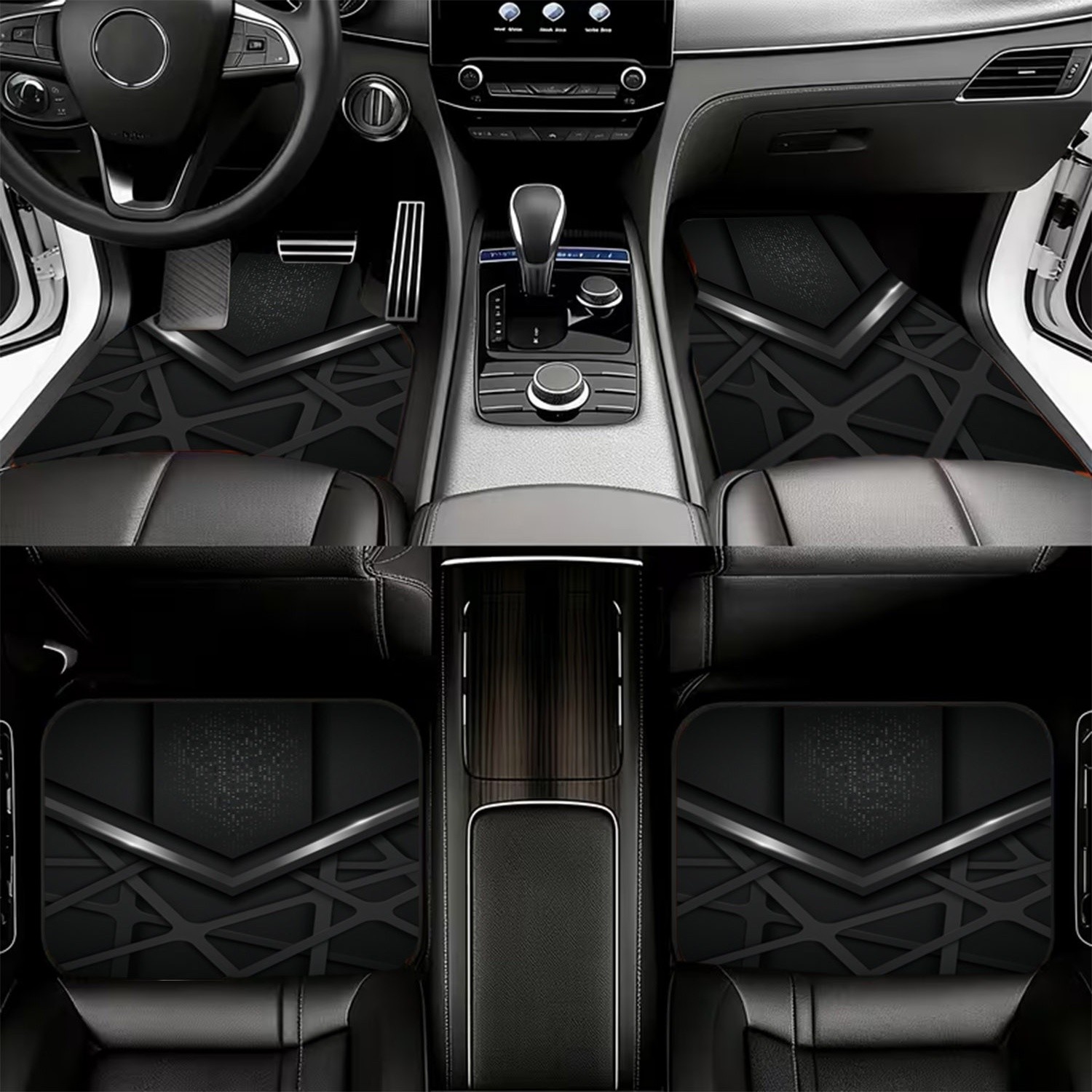4pcs Car Floor Mats With Futur - Interior Design Tech 评论和价格