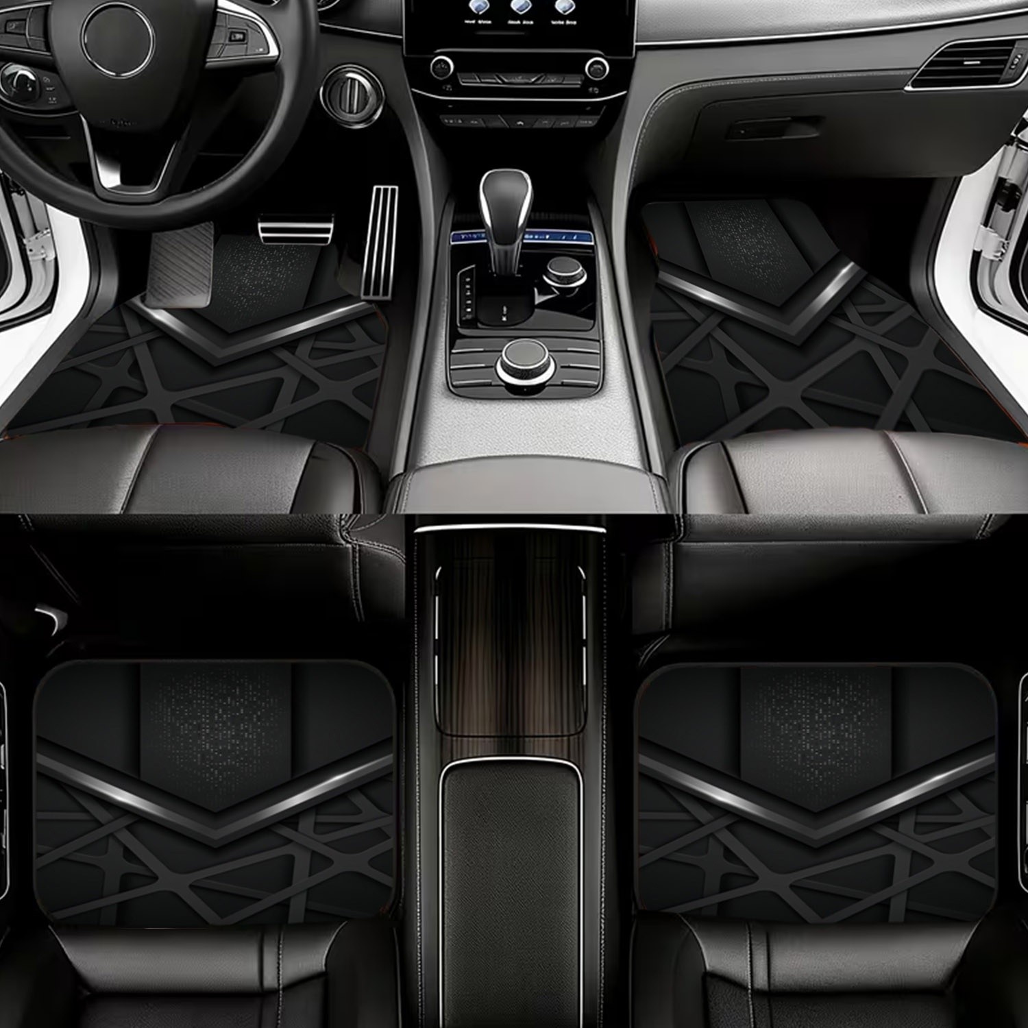 4pcs Car Floor Mats With Futur - Interior Design Tech 评论和价格
