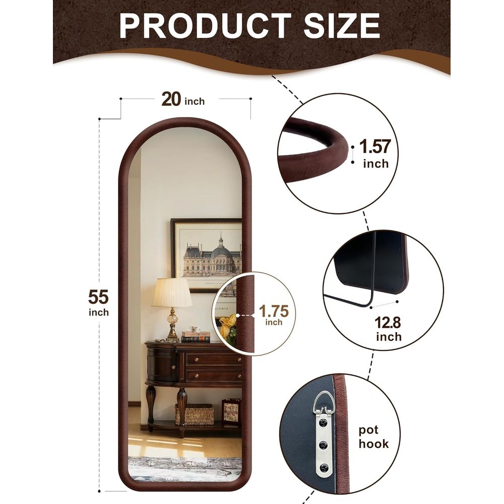 Arched ull Length Mirror, ree  - Arch Mirror Leaning 评论和价格