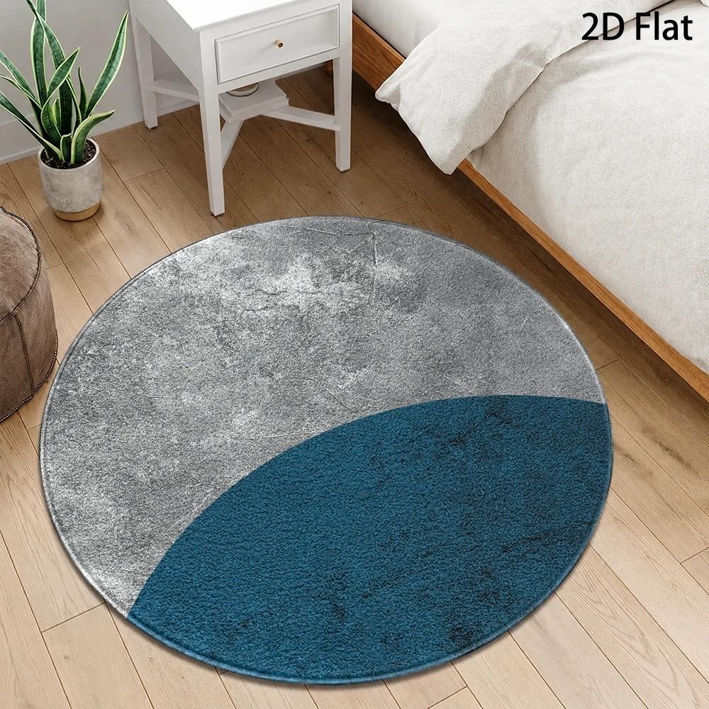 Minimalist Abstract Wave Round - Printed Rug Abstract 评论和价格