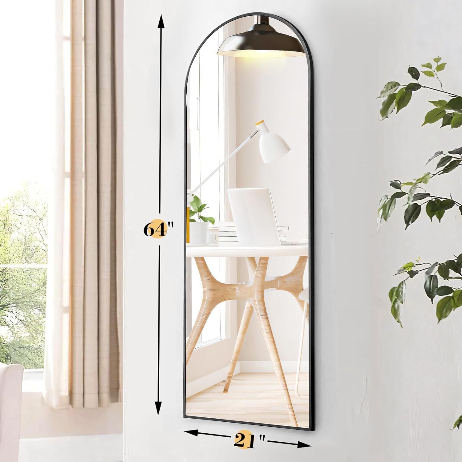 Standing Arched Mirror Full Le - Arch Mirror Leaning 评论和价格