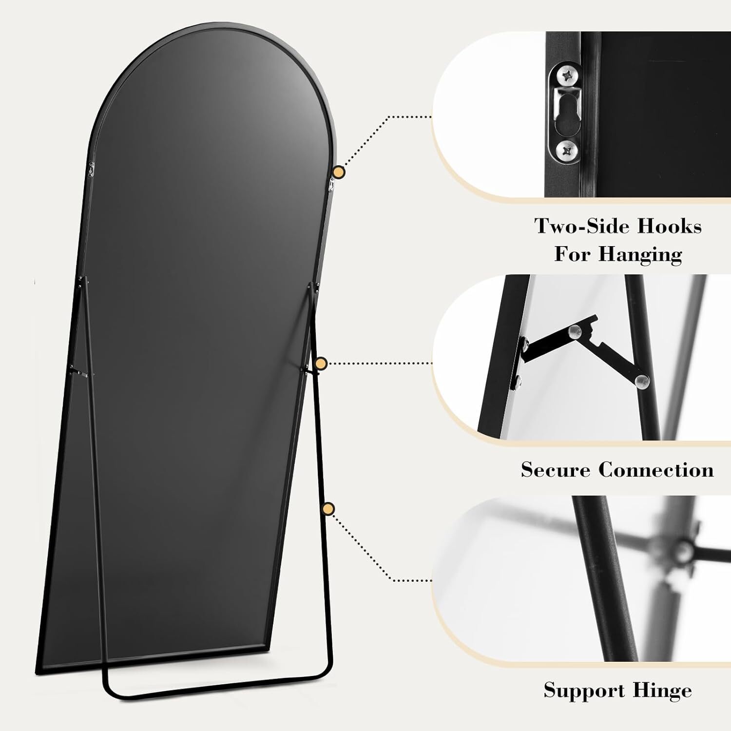 Standing Arched Mirror Full Le - Arch Mirror Leaning 评论和价格