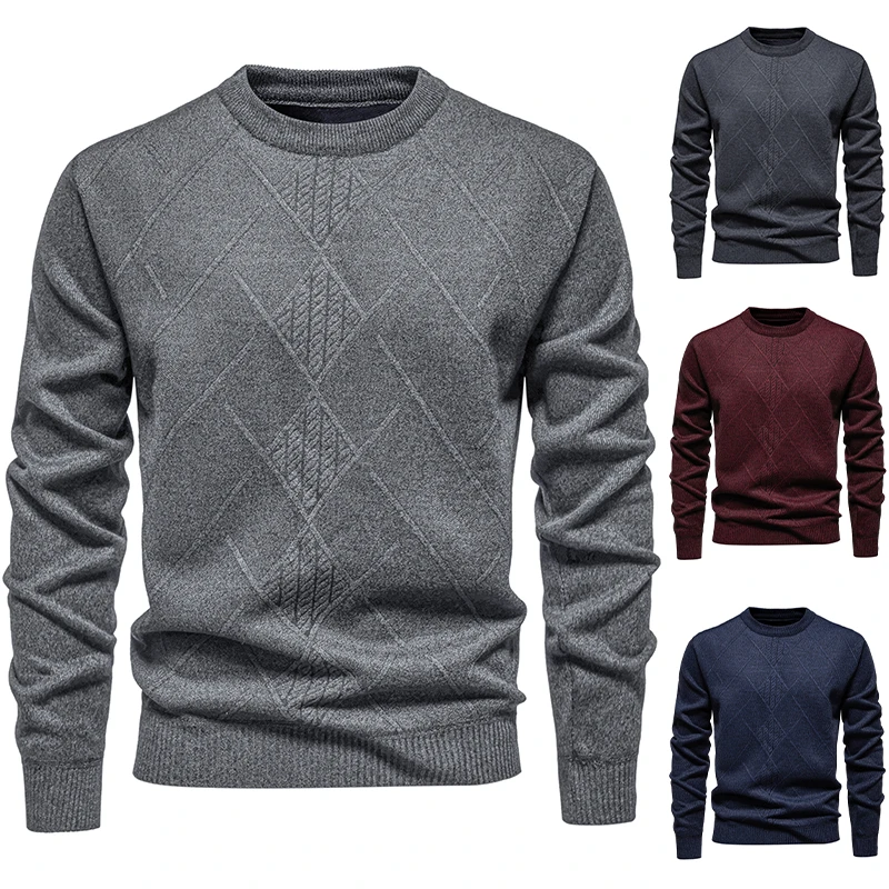 Warm Thick Men Crew Neck Pullo - Interior Design Warm 评论和价格